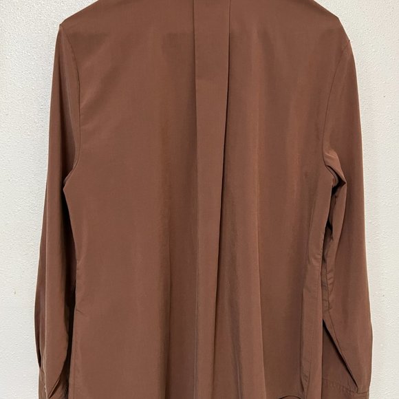 Chico's chocolate brown blouse size 2 (regular size 12) excellent, pre-owned - Picture 7 of 11